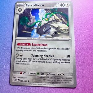 ferrothorn - 128/182 (uncommon) — pokemon: paradox rift